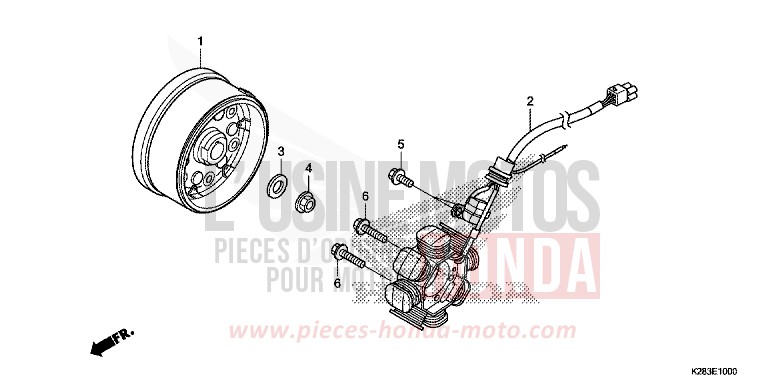 GENERATOR for CRF125F EXTREME RED (R292) from 2014