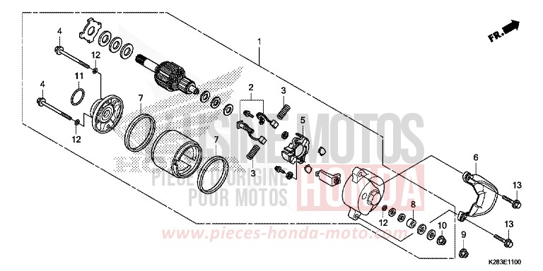 STARTER MOTOR (CRF125F/FB E/H/J) for CRF125F EXTREME RED (R292) from 2014