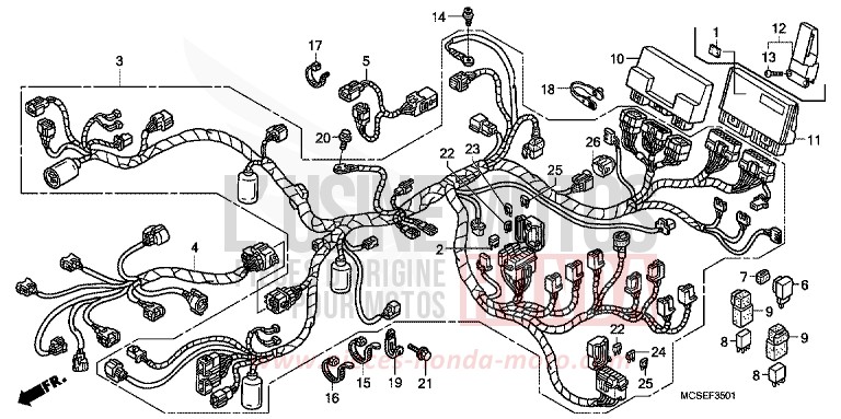 WIRE HARNESS (ST1300A) for ST1300 DIGITAL SILVER METALLIC (NHA30) from 2008