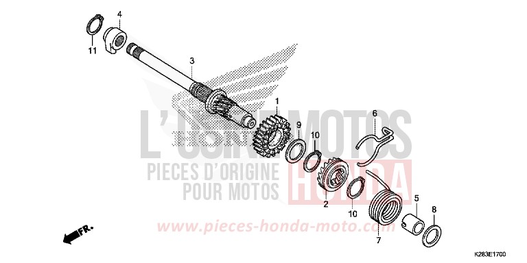 KICK STARTER SPINDLE for CRF125F EXTREME RED (R292) from 2014