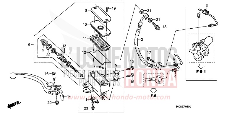 FRONT BRAKE MASTER CYLINDER for ST1300 SHASTA WHITE (NH138) from 2008