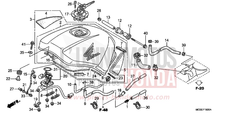 FUEL TANK for ST1300 SHASTA WHITE (NH138) from 2008