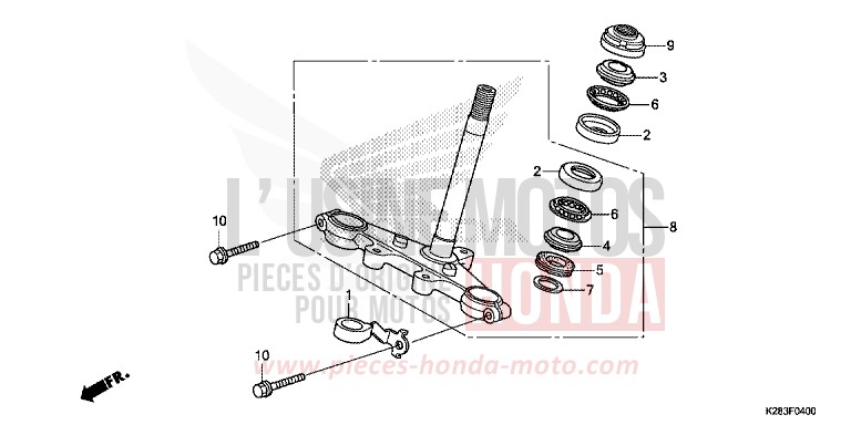 STEERING STEM (CRF125F/FB E/H/J) for CRF125F EXTREME RED (R292) from 2014