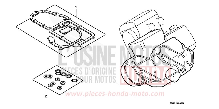 GASKET KIT B for ST1300 CANDY GLORY RED-U (R101) from 2009
