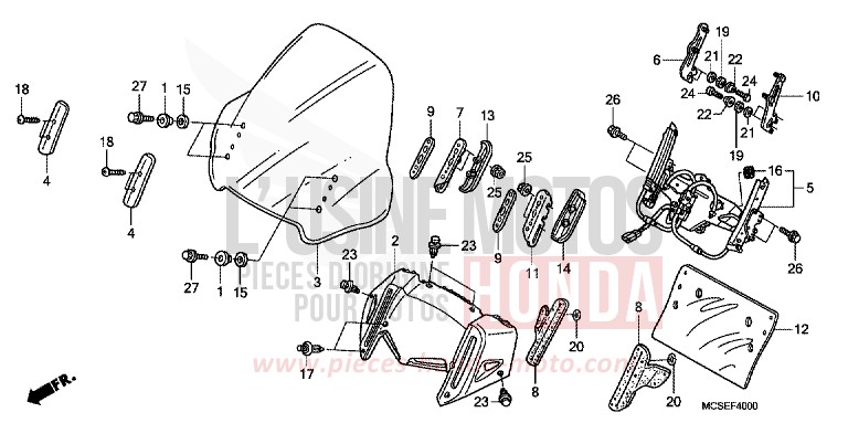 PARABREZZA per ST1300 DIGITAL SILVER METALLIC (NHA30) del 2009