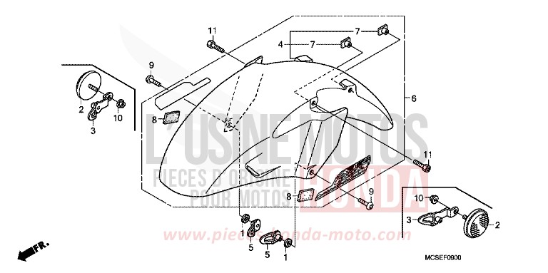 PARAFANGO ANTERIORE per ST1300 PEARL COSMIC BLACK (NHA64) del 2009