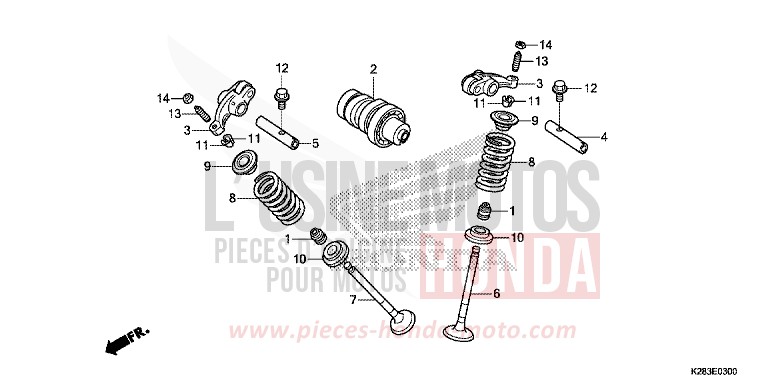 CAMSHAFT/VALVE for CRF125F EXTREME RED (R292) from 2019