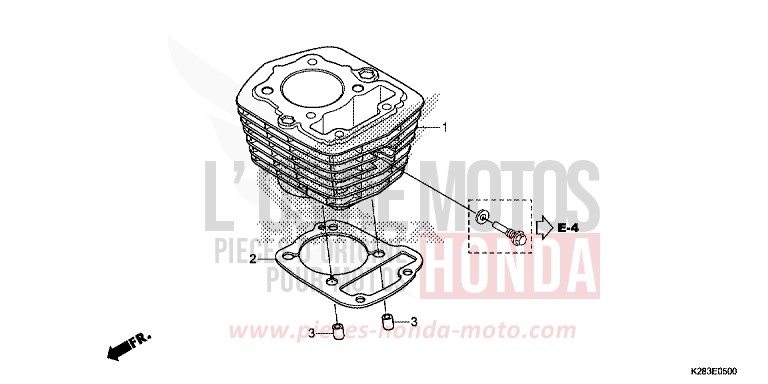 CILINDRO per CRF125F EXTREME RED (R292) del 2019