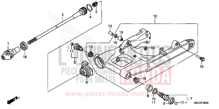 SWINGARM for ST1300 ACHILLES BLACK METALLIC-U (NH124A) from 2014