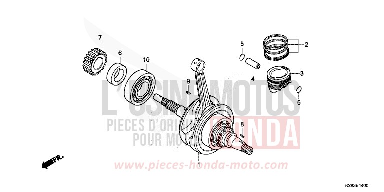 CRANKSHAFT/PISTON for CRF125F EXTREME RED (R292) from 2019
