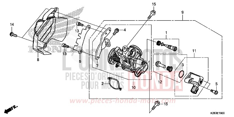 THROTTLE BODY for CRF125F EXTREME RED (R292) from 2019