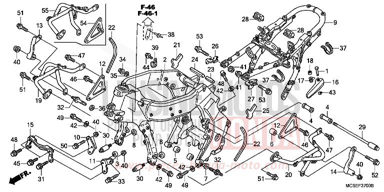 FRAME BODY for ST1300 CANDY ALIZARIN RED (R345) from 2014