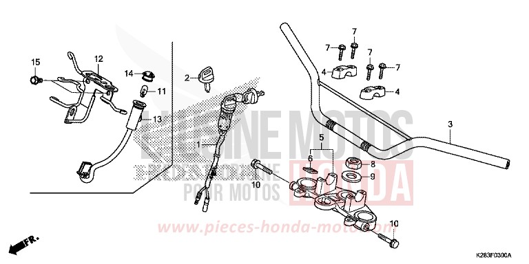 HANDLE PIPE for CRF125F EXTREME RED (R292) from 2019