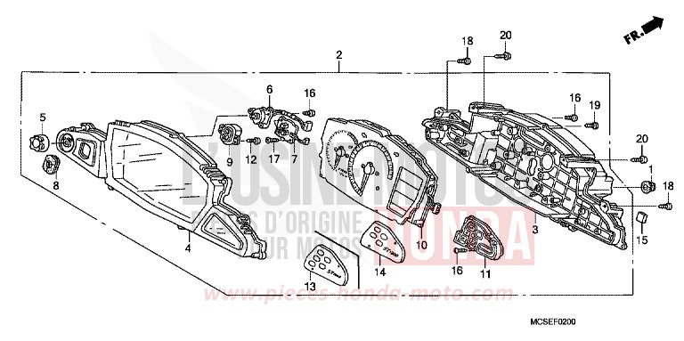 METER for ST1300 CANDY GLORY RED-U (R101) from 2014
