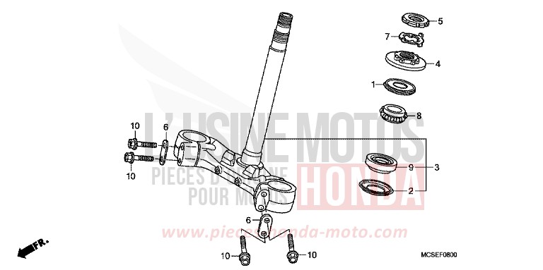 STEERING STEM for ST1300 CANDY GLORY RED-U (R101) from 2014