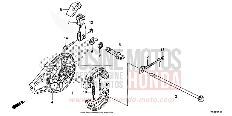 REAR BRAKE PANEL for CRF125F EXTREME RED (R292) from 2019