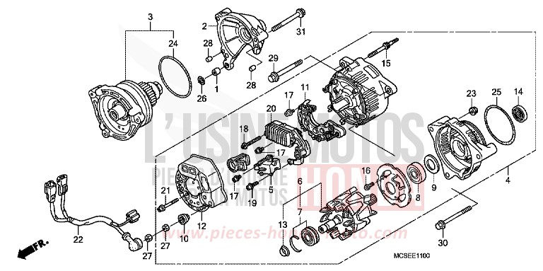 GENERATOR for ST1300 CANDY GLORY RED-U (R101A) from 2014