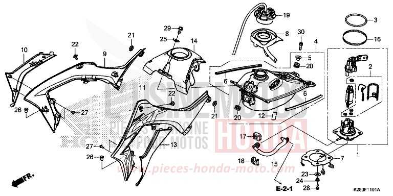 FUEL TANK (CRF125F/FB K) for CRF125F EXTREME RED (R292) from 2019
