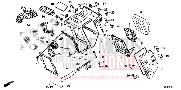 AIR CLEANER (CRF125F/FB K) for CRF125F EXTREME RED (R292) from 2019