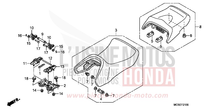 SEAT for ST1300 DIGITAL SILVER METALLIC (NHA30) from 2014