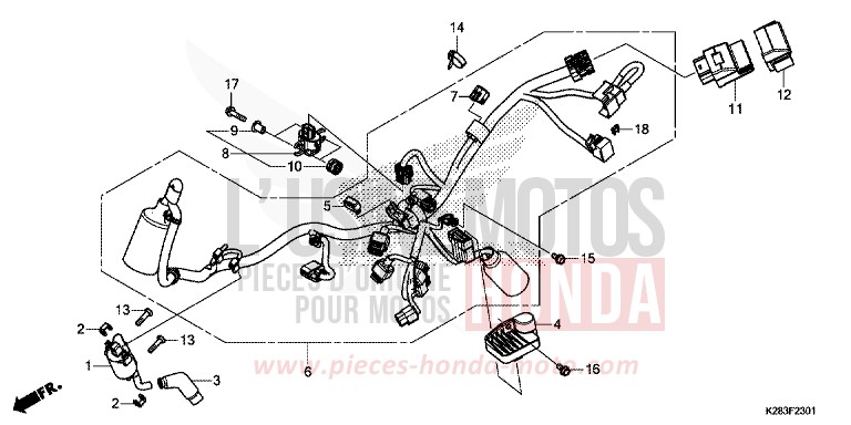 WIRE HARNESS (CRF125F/FB K) for CRF125F EXTREME RED (R292) from 2019