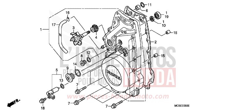 FRONT CRANKCASE COVER for ST1300 GRAPHITE BLACK (NHB01) from 2014