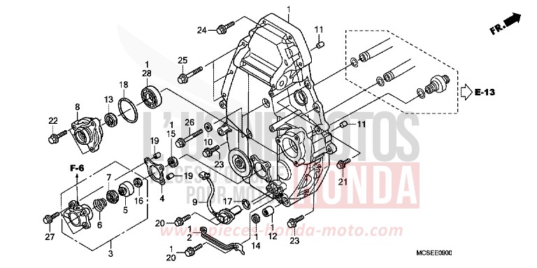 REAR CRANKCASE COVER for ST1300 GRAPHITE BLACK (NHB01) from 2014