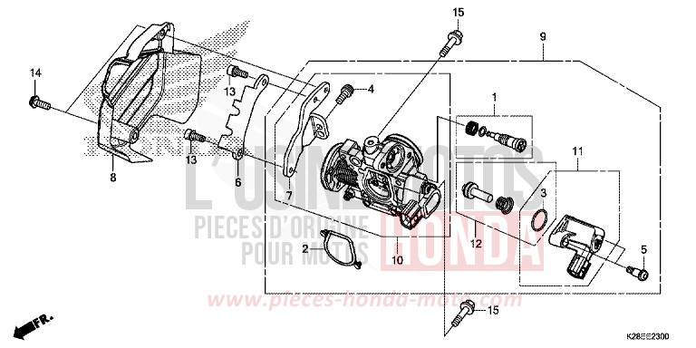 THROTTLE BODY for CRF125F EXTREME RED (R292) from 2022
