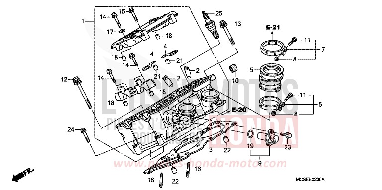 RIGHT CYLINDER HEAD for ST1300 SHASTA WHITE (NH138) from 2014