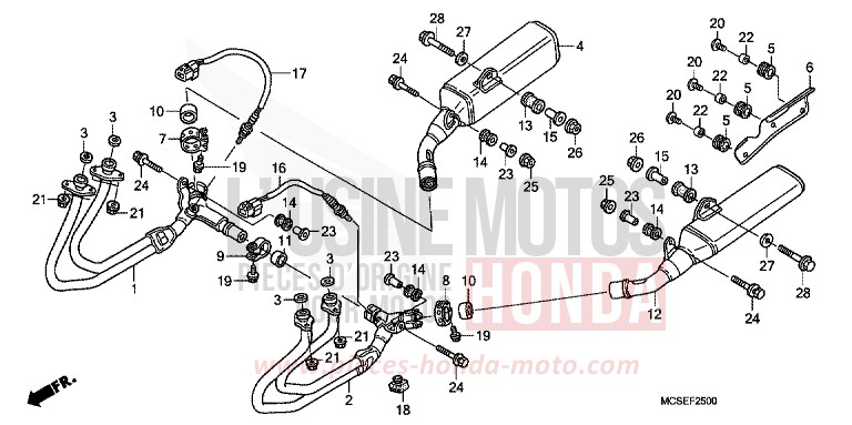 EXHAUST MUFFLER for ST1300 SHASTA WHITE (NH138) from 2014