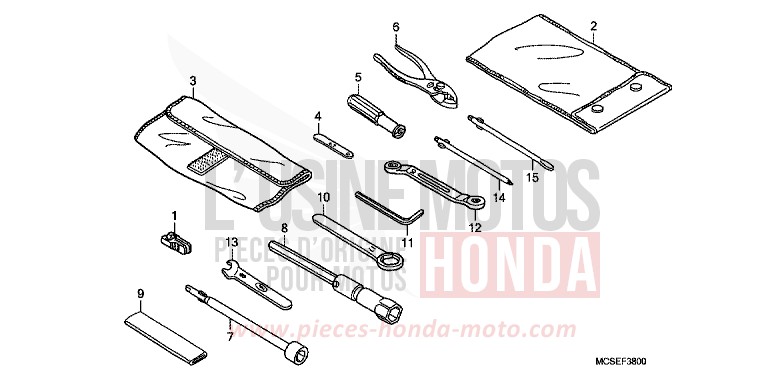 TOOLS for ST1300 SHASTA WHITE (NH138) from 2014