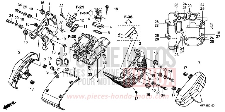 FRONT CYLINDER HEAD COVER for VT1300CX GLINT WAVE BLUE METALLIC (B197) from 2010