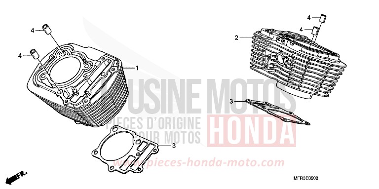 CILINDRO per VT1300CX GLINT WAVE BLUE METALLIC (B197) del 2010
