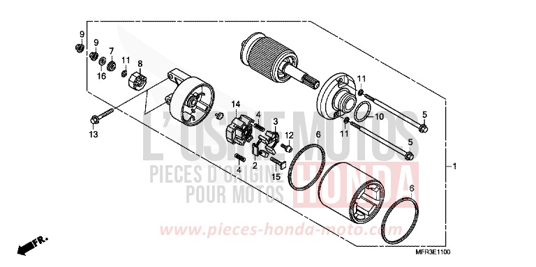 STARTER MOTOR for VT1300CX GLINT WAVE BLUE METALLIC (B197) from 2010
