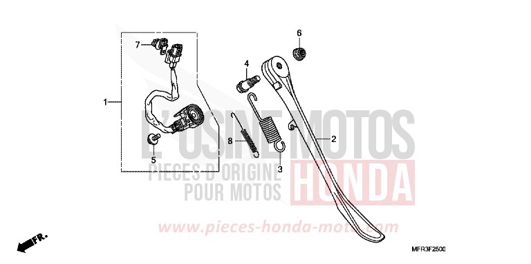 SIDE STAND for VT1300CX GLINT WAVE BLUE METALLIC (B197) from 2010