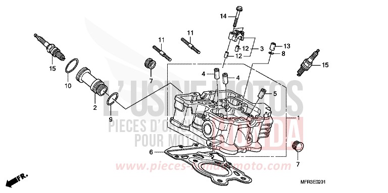 REAR CYLINDER HEAD for VT1300CX GRAPHITE BLACK (NHB01) from 2010