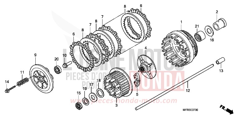 CLUTCH for VT1300CX GRAPHITE BLACK (NHB01) from 2010
