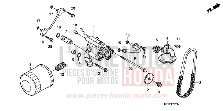 OIL FILTER/OIL PUMP for VT1300CX GRAPHITE BLACK (NHB01) from 2010
