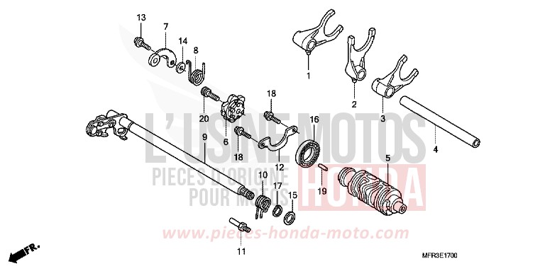 GEARSHIFT DRUM for VT1300CX GRAPHITE BLACK (NHB01) from 2010