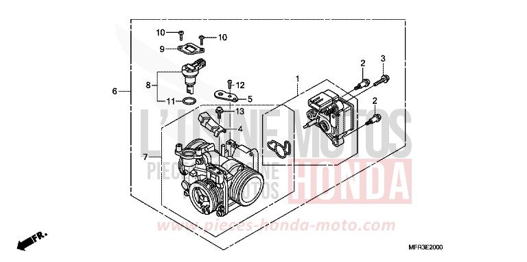 THROTTLE BODY for VT1300CX GRAPHITE BLACK (NHB01) from 2010