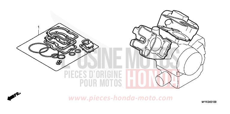 GASKET KIT A for VT1300CX GRAPHITE BLACK (NHB01) from 2010