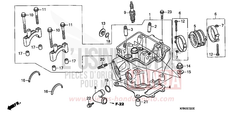 TESTATA per CRF250R EXTREME RED (R292) del 2004