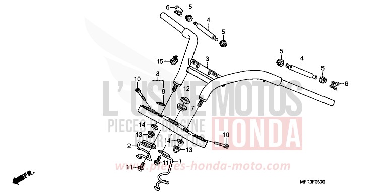 HANDLE PIPE/TOP BRIDGE for VT1300CX GRAPHITE BLACK (NHB01) from 2010