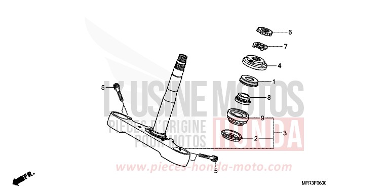 STEERING STEM for VT1300CX GRAPHITE BLACK (NHB01) from 2010