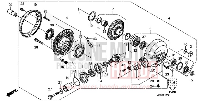 FINAL DRIVEN GEAR for VT1300CX GRAPHITE BLACK (NHB01) from 2010