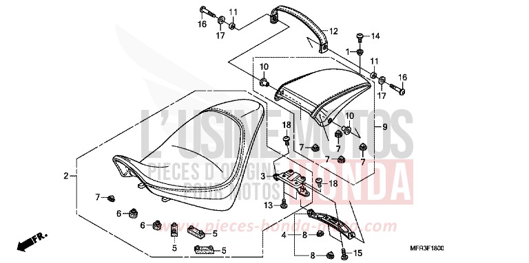 SEAT for VT1300CX GRAPHITE BLACK (NHB01) from 2010