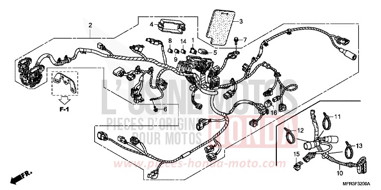 WIRE HARNESS for VT1300CX GRAPHITE BLACK (NHB01) from 2010