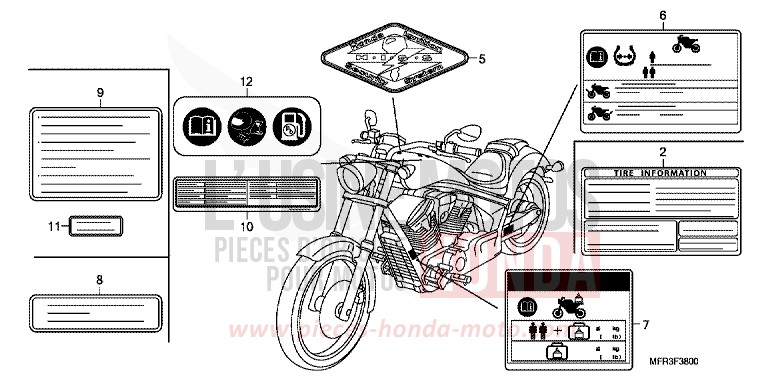 CAUTION LABEL for VT1300CX GRAPHITE BLACK (NHB01) from 2010