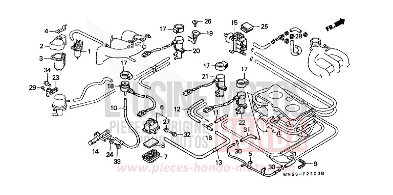 SOLENOID VALVE/ SUB AIR CLEANER (1) for Goldwing CANDY SPECTRA RED (R176) from 1988