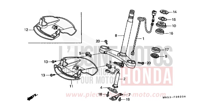 STEERING STEM for Goldwing R114J (R114J) from 1989